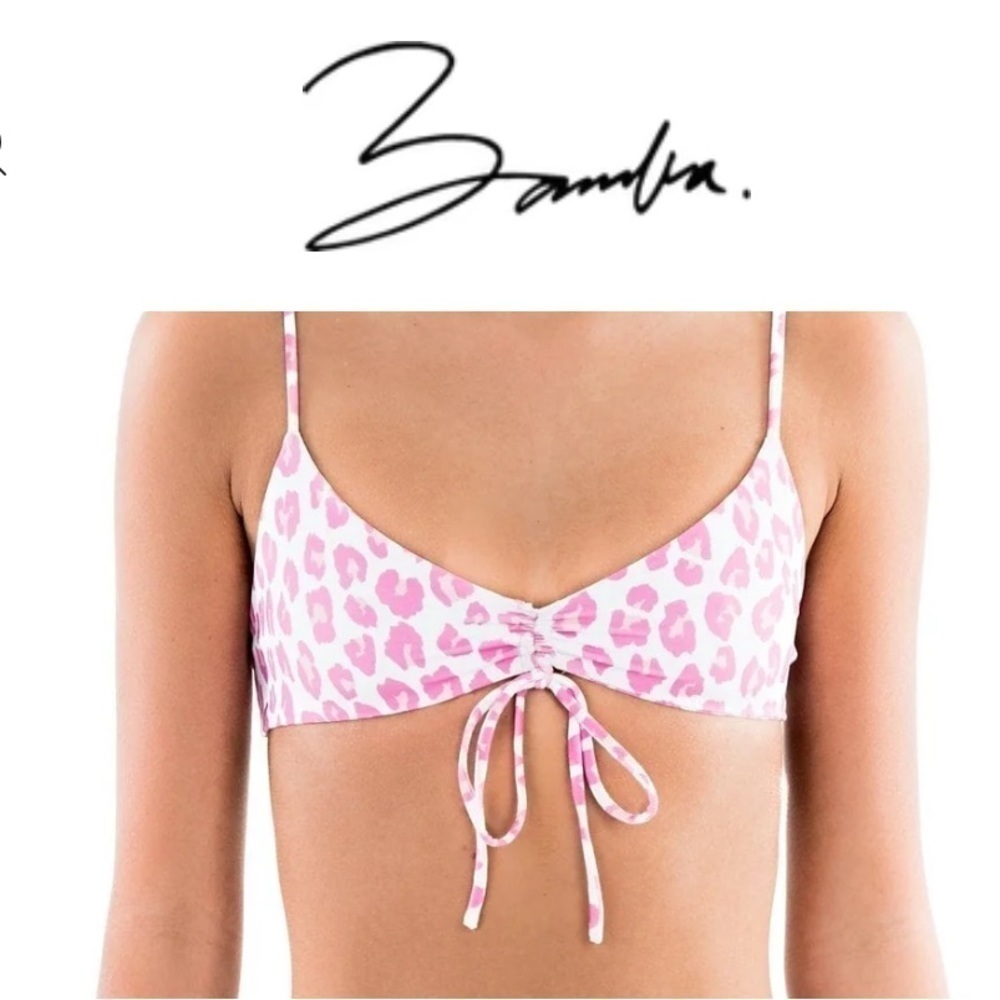 Bamba Swim Cindy Top in Leopard Pink Size Large